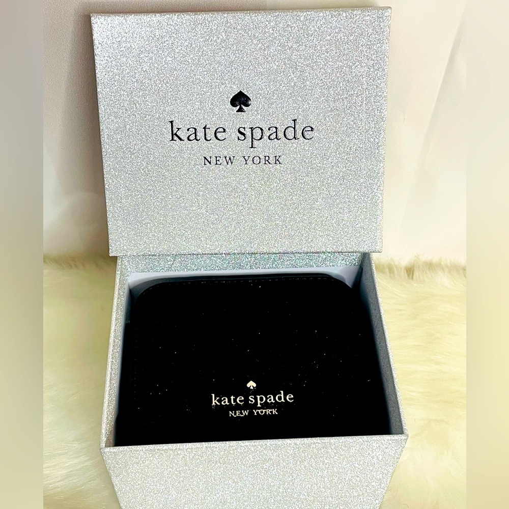 NWT Kate Spade Boxed Portable Travel Jewelry Holder Case Black
